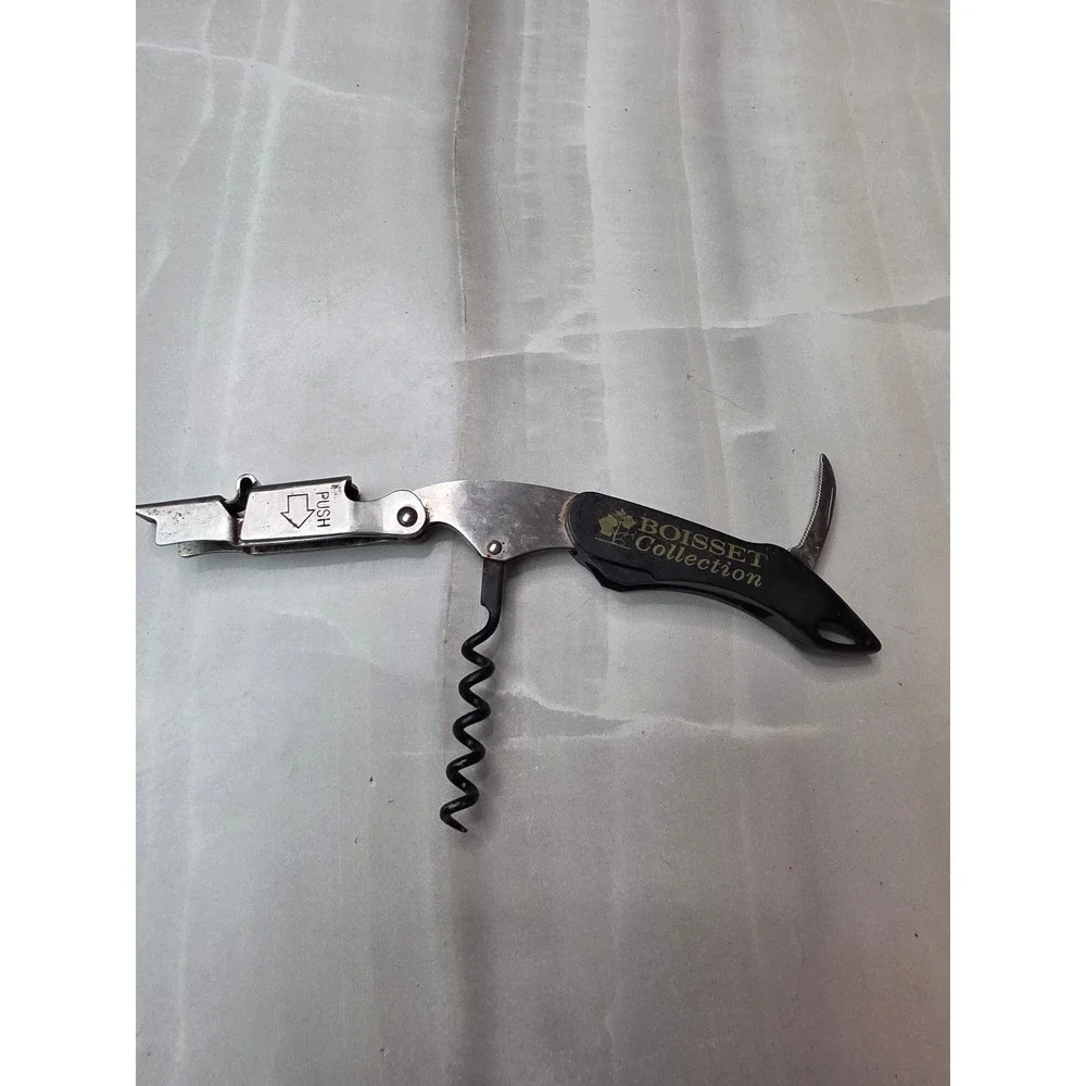 Boisset Collection Waiters Corkscrew Wine Opener Foil‎ Cutter Black Silver A6
